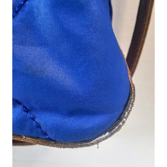 Tory Burch Royal Blue Bobby‎ Quilted Nylon Leather Tote Shoulder Bag SEE PICS - Picture 9 of 15